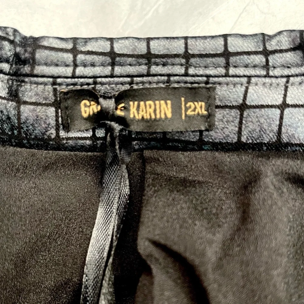 Men's Metallic Charcoal Gray Check Blazer - Tuxedo Jacket with Black Trim!